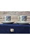 Velvet Boxed Double Flower Pot Gift Porcelain Cup Set - 6