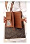 Women's Brown & Tan Bag Wallet Combination Tm2117 - 8