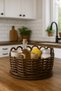 Raddancore Handcrafted Black 22 cm Round Basket Decorative Handmade Bread Basket and Presentation Organizer - 2