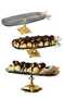 3-Piece Glass Kayak Plate Set 40*14 Breakfast Presentation Plate Serving Plate with Metal Butterfly Stand - 3