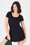 U Neck Short Sleeve Mini Dress with Shorts - 2