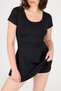 U Neck Short Sleeve Mini Dress with Shorts