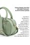 Mint Green Shk207 Faux Leather Charm Detailed Zippered Hand, Arm and Shoulder Bag with Strap - 8