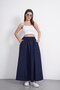 Premium Elastic Waist Long Poplin Skirt with Floto Pocket (90cm) - 8