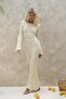 Matias Back Low-Cut Yellow Knitwear Long Dress - 4