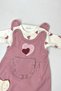 Heart Baby Girl Jumpsuit 3-Piece Jumpsuit Set – Sleeved Bodysuit, Pocket Jumpsuit and Socks |   3-6-9 Months Baby Clothes - 6