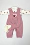 Heart Baby Girl Jumpsuit 3-Piece Jumpsuit Set – Sleeved Bodysuit, Pocket Jumpsuit and Socks |   3-6-9 Months Baby Clothes - 8