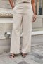 Women's Silky Textured Modal High Waist Side Pockets Elastic Back Wide Leg Loose Palazzo Trousers-Stone - 4