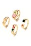 4 Pieces Gold Color Joint Ring Set Vip Mineral Multi Combination Women's Ring Set - 2