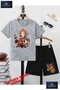 Kids “Jiyan Anime Girl“ Custom Printed Crew Neck T-Shirt - Shorts Set