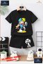 Children's “Cocuk Kizgin Kopek22“ Special Printed Crew Neck T-Shirt - Shorts Set - 2