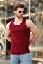 Burgundy Thick Strap Basic Men's Undershirt E7157