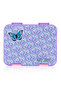 6 and 4 Convertible Bento Lunch Box w/ Steel Spoon and Fork Set and Alphabets Sticker - Butterfly - 4