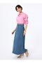 Etekucu Tassel Detailed Denim Skirt with Pockets - Blue -