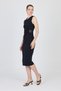 Rochie midi neagră detaliu la curea 251636 - 2