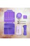 Jumbo Bento Lunch Box Set w/ Steel Food Jar, Ice Pack and Insulated Lunch Bag – Purple - 4