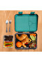 6 and 4 Convertible Bento Lunch Box w/ Steel Spoon and Fork Set and Alphabets Sticker - Gamer - 2