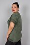 Plus Size Star Sequin Embroidered Washable Khaki Cotton Blouse – Sparkling and Comfortable Design - 5