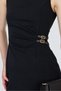 Rochie midi neagră detaliu la curea 251636 - 4