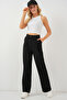 6638 High Waist Palazzo Trousers - D. Black - 3
