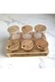 Maisone Set of 6 Glass Jars - Storage Set with Bamboo Lid and Stand - 7