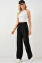 6638 High Waist Palazzo Trousers - D. Black - 5