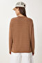 Striped Seasonal Knitwear Sweater Camel Bone Lus0131 - 5