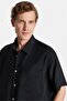 Men's Relax Fit Comfortable Modal Fabric Single Pocket Short Sleeve Black Shirt - 2