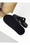 25Y5608 Buckle Detail Banded Khaki Leather Flat Sole Slippers for Women - 6