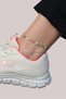 Steel Anklet with Colorful Flower and Evil Eye Beads