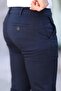 Men's Slim Fit Flexible Lycra Dobby Quality Linen Lace-Up Stylish Navy Blue Trousers - 6