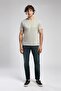 New Drawing Men's 100% Cotton O Neck T-Shirt Khaki