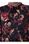 Floral Print Chiffon Modest Dress - Black - Pink Patterned - Refka - 5