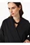 Double Breasted Tie-Up 100% Cotton Kimono - Black - Benin - 3