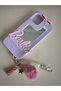 iPhone 14 Pro Compatible Mirrored Pompom Barbi Silicone Case - 3