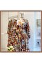 Vintage Patchwork Desenli Çiçekli Maxi Elbise
