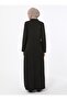 Hijab Modal Dress with Tie Detail - Black - Refka - 6