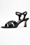Melin Black Satin Cross Strap Women's Heeled Shoes - 4