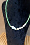- Özlem 9422 3767 Handmade Green Crystal Beads and Baroque Pearl Necklace - 2