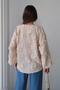 Lace Closure Tassel Patterned Shirt Beige 9360 - 6