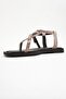 Jamie Brown Beige Patterned Genuine Leather Women's Flip Flops Sandals - 4