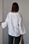 Lace Closure Tassel Patterned Shirt White 9360 - 7