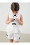 Lcw Kids Ecru Ribbon Detailed Girls' Blouse and Shorts Set of 2