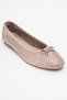 02 Dark Beige Glitter Genuine Leather Women's Ballerina Shoes - 3