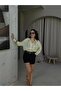 Women's Oil Green Modal Fabric Striped Oversize Transparent Shirt 29236 - 7