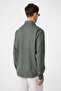 Khaki Linen Blend Collar Buttoned Men's Shirt - 3