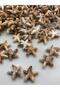 50 Pcs Sea Star Brown Cream Acrylic Plastic Beads 15 mm with Hole