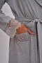 Women's Long Dress with Embroidered Sleeves - 2