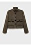 Wool Blend Jacket with Pockets - 3