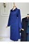 Women's Plus Size Thin Crepe Fabric Snap Fastener Long Shirt Collar Tunic - 5